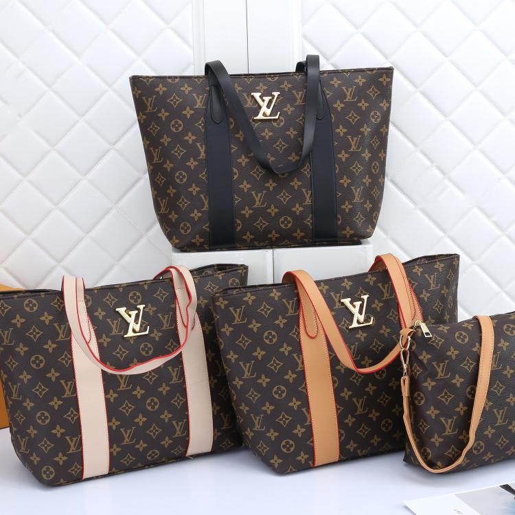 LV Louis Vuitton stitching color letter two-piece handbag should