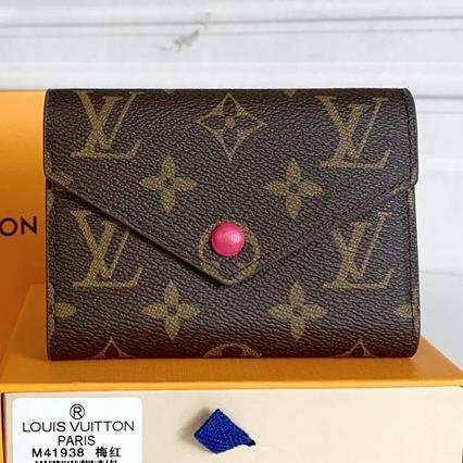 LV Louis Vuitton Hot Sale Classic Letter Print Button Flip Wallet-1