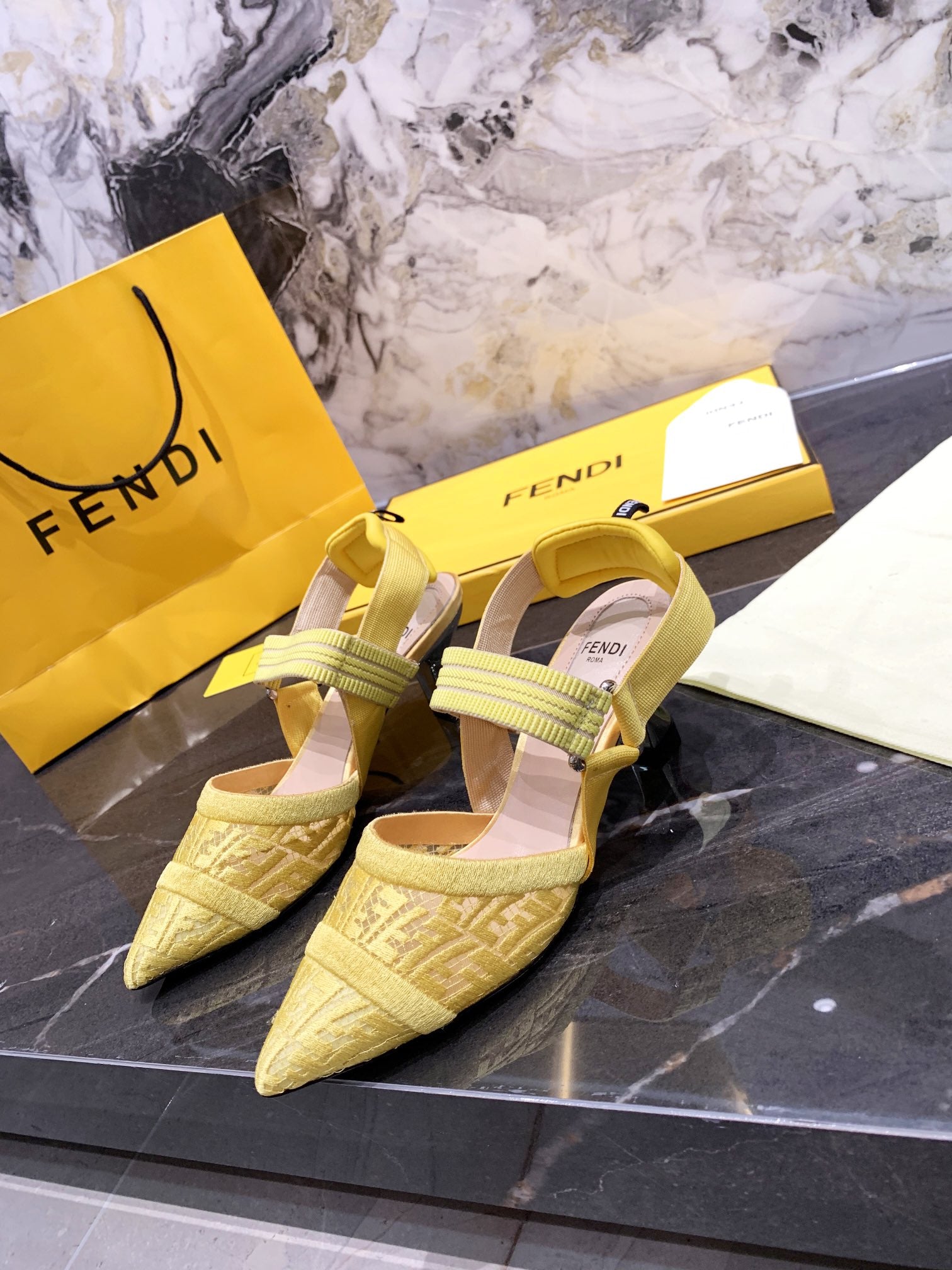 FENDI 2021Fashion Trending Leather Women High Heels Shoes Women-