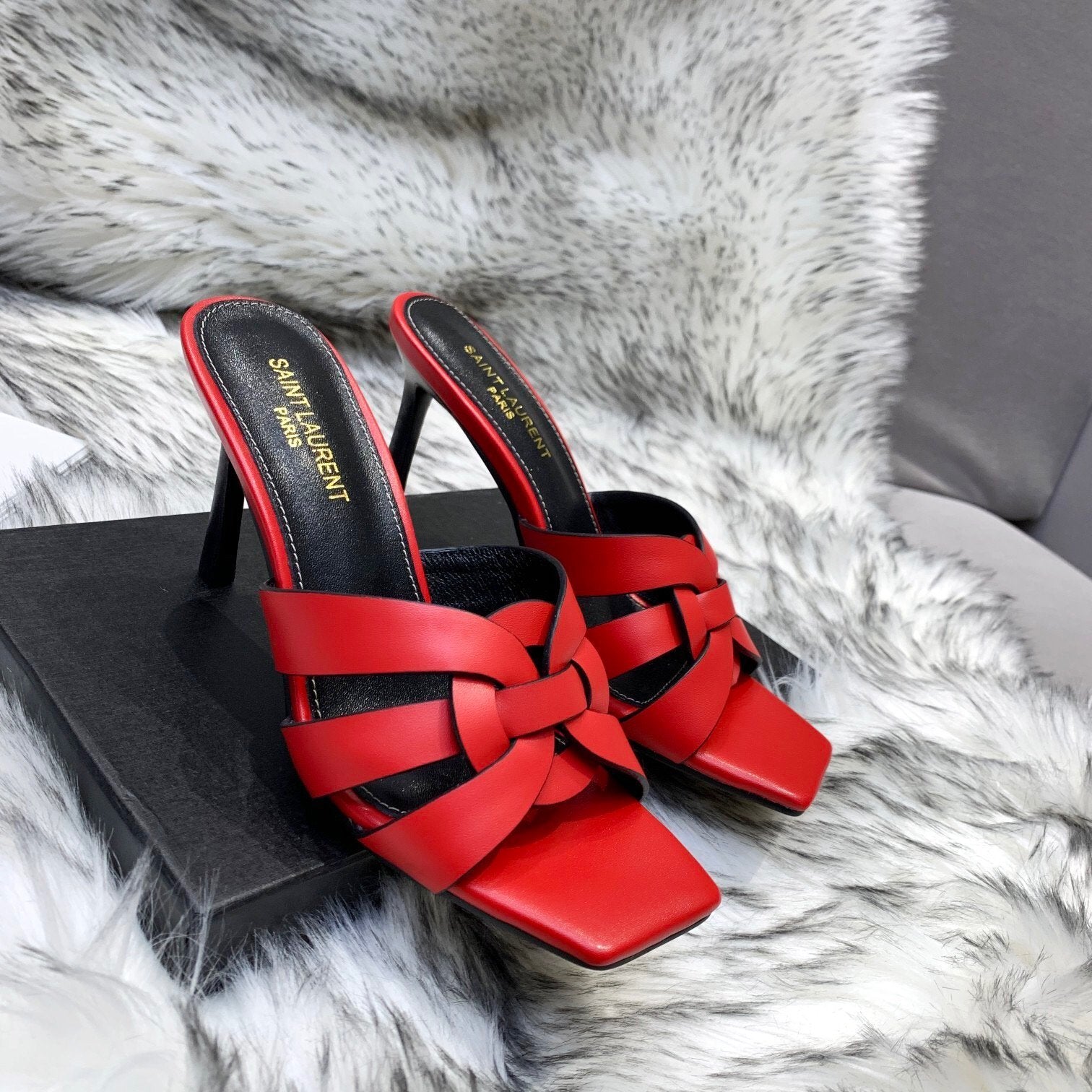 YSL Women's Fashion Trending Leather Women High Heels Shoes 