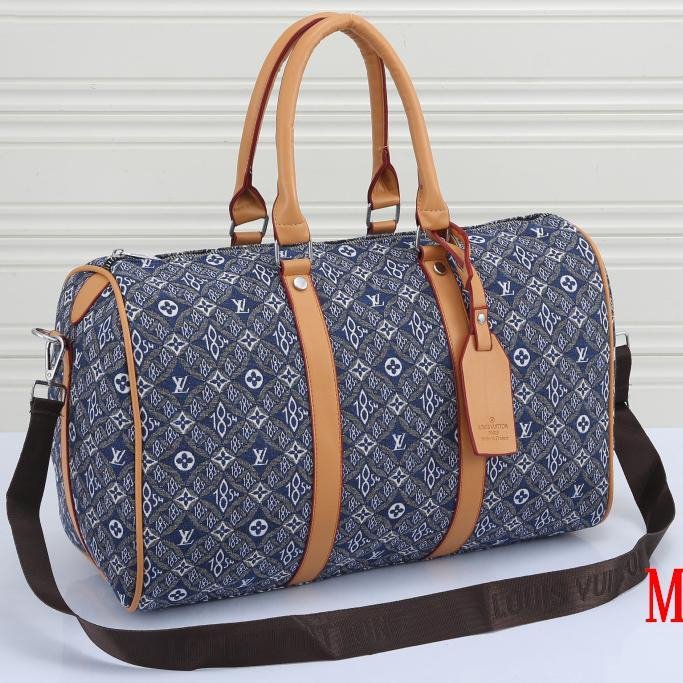 LV Louis Vuitton stitching color letter printing travel bag lugg