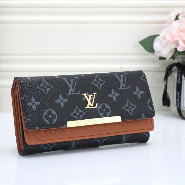 Louis Vuitton Women Fashion Leather Buckle Wallet Purse-23