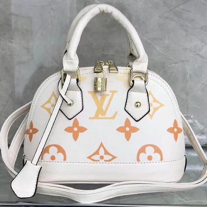 LV Louis Vuitton Letter Print Ladies Shopping Handbag Shell Bag 