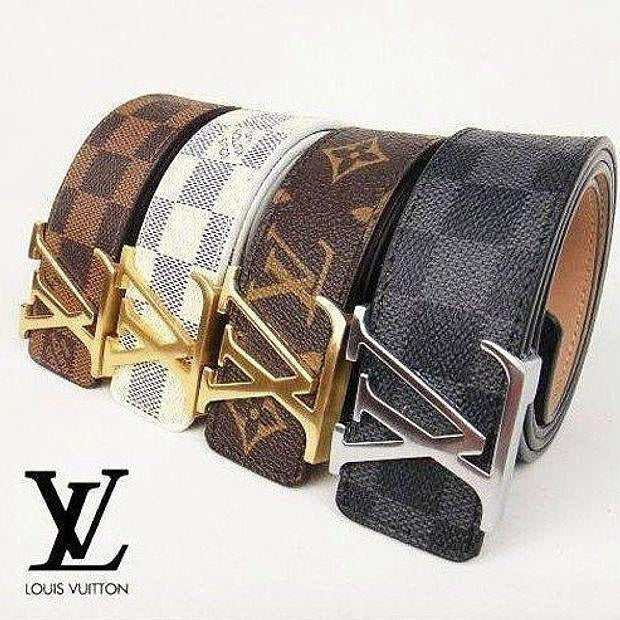 Louis Vuitton classic LV letter buckle smooth buckle belt