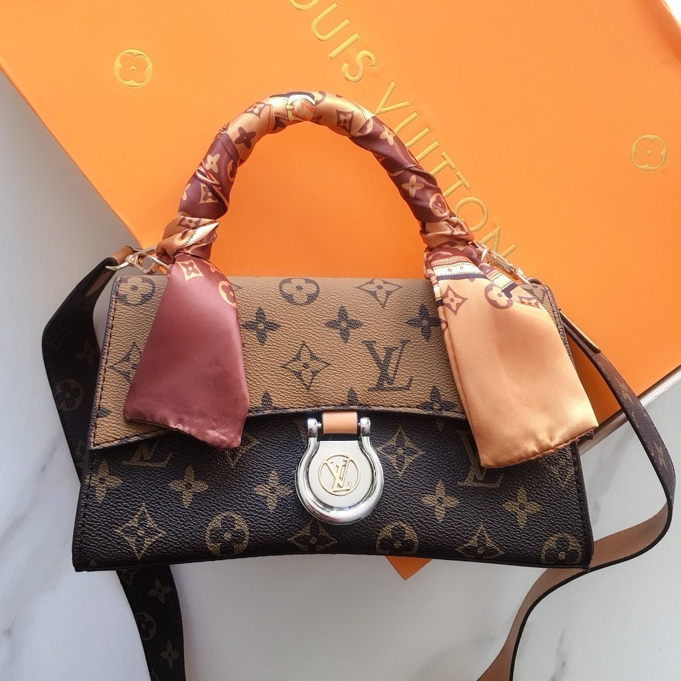 LV Louis vuitton Printed Flap Wide Shoulder Strap Shoulder Bag f