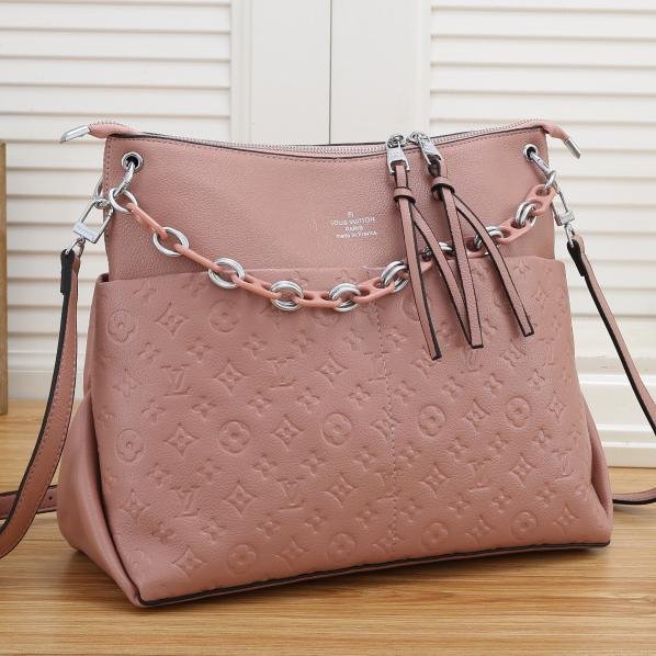 LV Louis vuitton solid color embossed letters ladies shopping ch