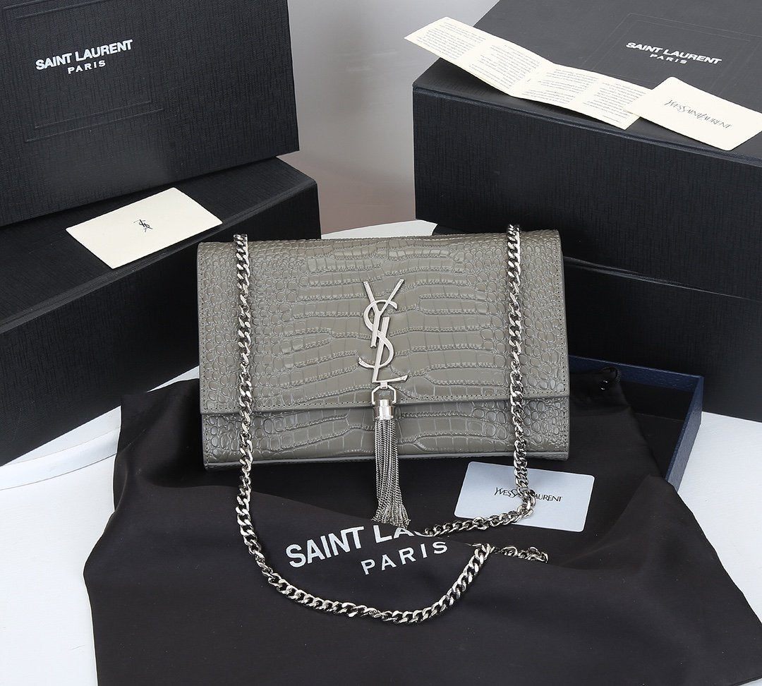 YSL Saint Laurent Women's fashion Leather Shoulder Bag Satch