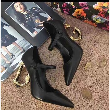 d&g Fashion Trending Leather Women High Heels Shoes Women Sa