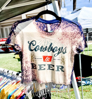 Cowboys & Beer crop tee - southerndarlingdesigns22