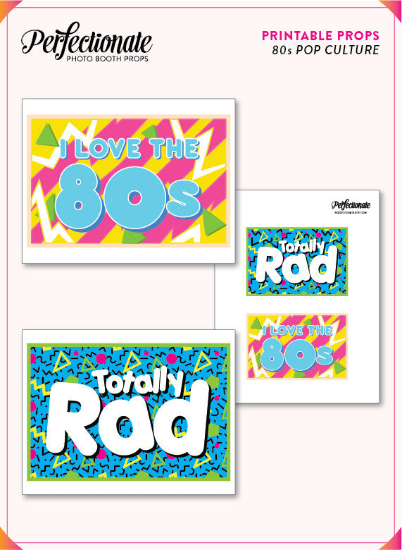 Printable 80s Photo Booth Props Perfectionate Props