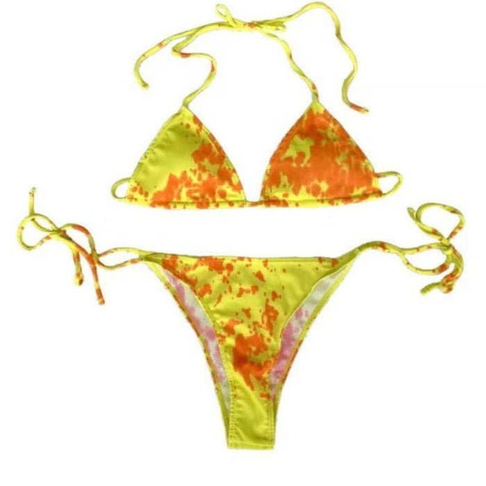 Yellow Color Changing String Bikini — Color Splash Shorts