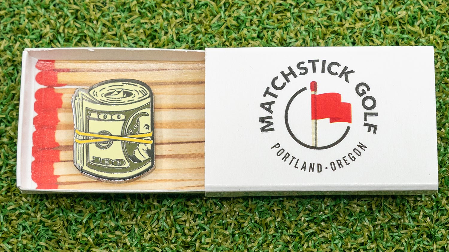 cash roll golf ball marker matchbox packaging