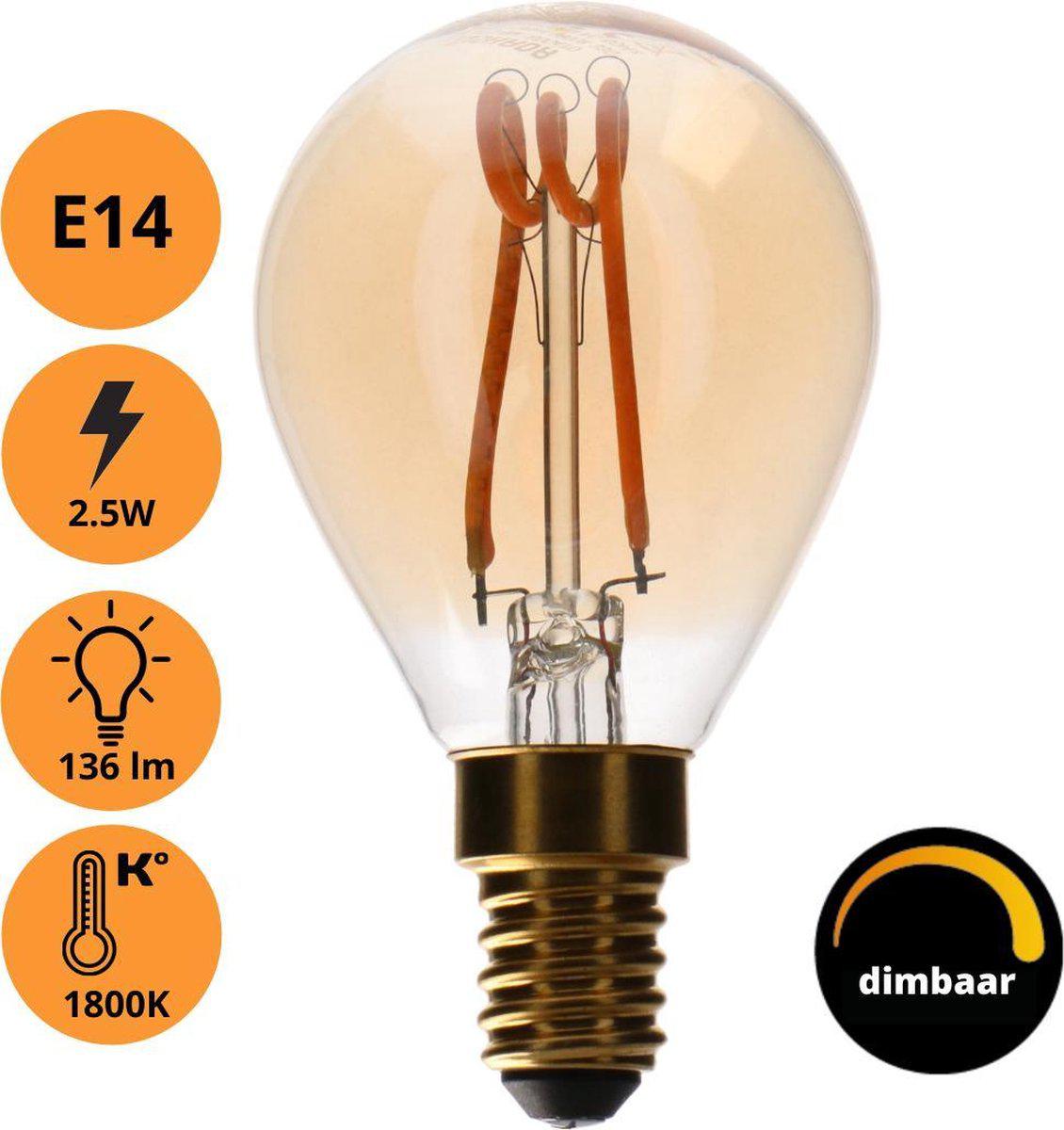 levend verfrommeld dwaas Proventa DECO LED Filament lamp E14 - Model XS globe - Dimbaar - _ 45 –  LED.nl