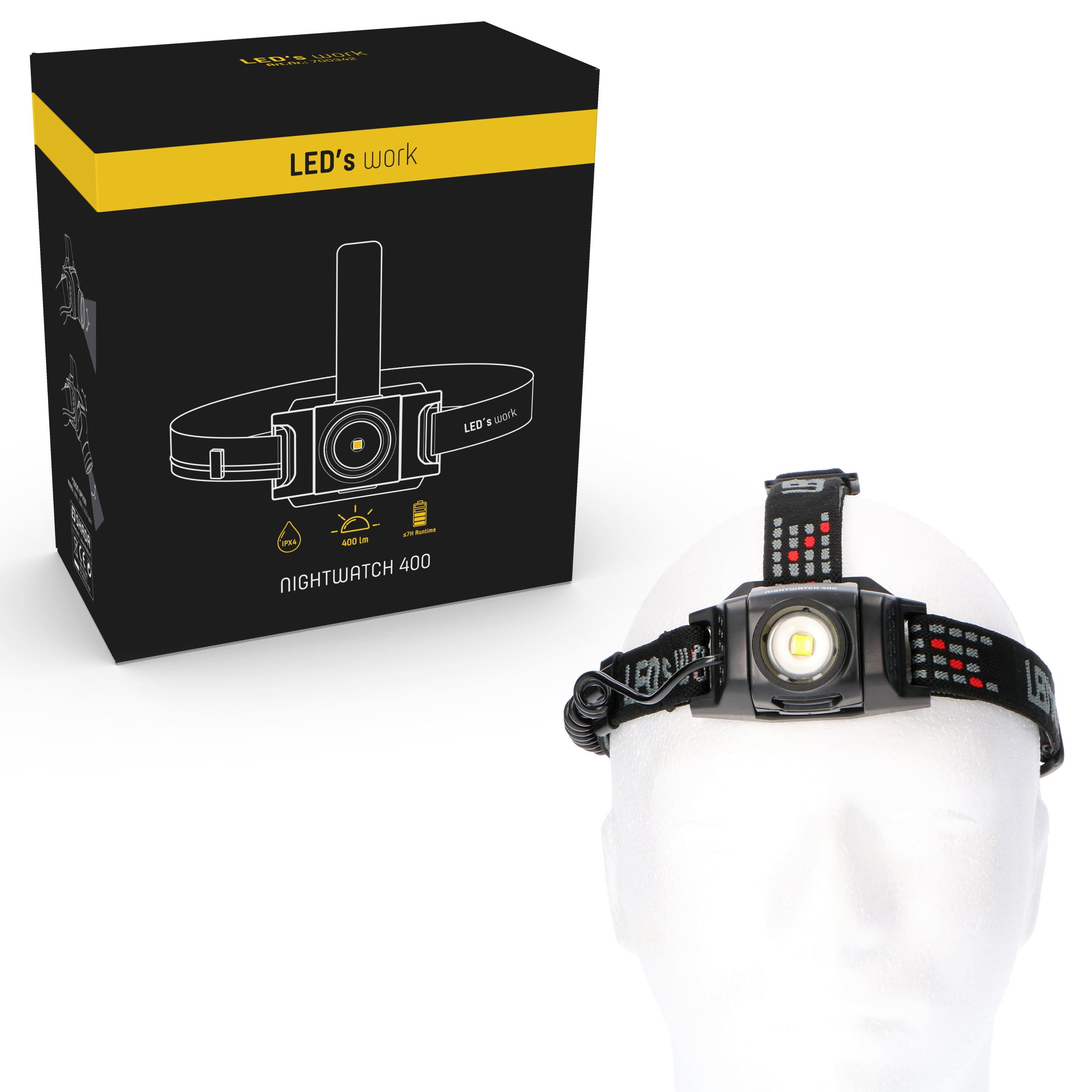 Professional LED Hoofdlamp op batterijen met - IP44 - Dimb –