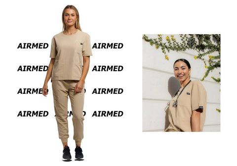 airmed scrubs new warm sand collection