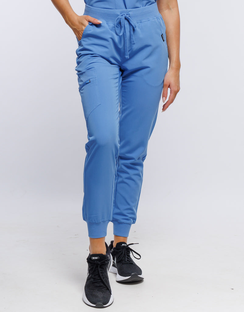 c-guard® Female's sky blue french jogger scrub suit_ s Pant, Shirt