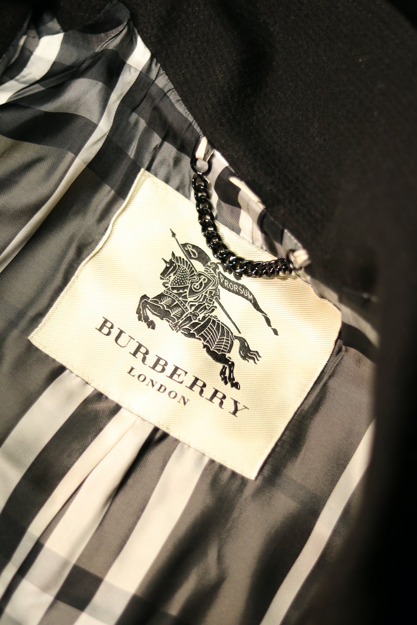 Burberry Coat Logo Lining Fabric