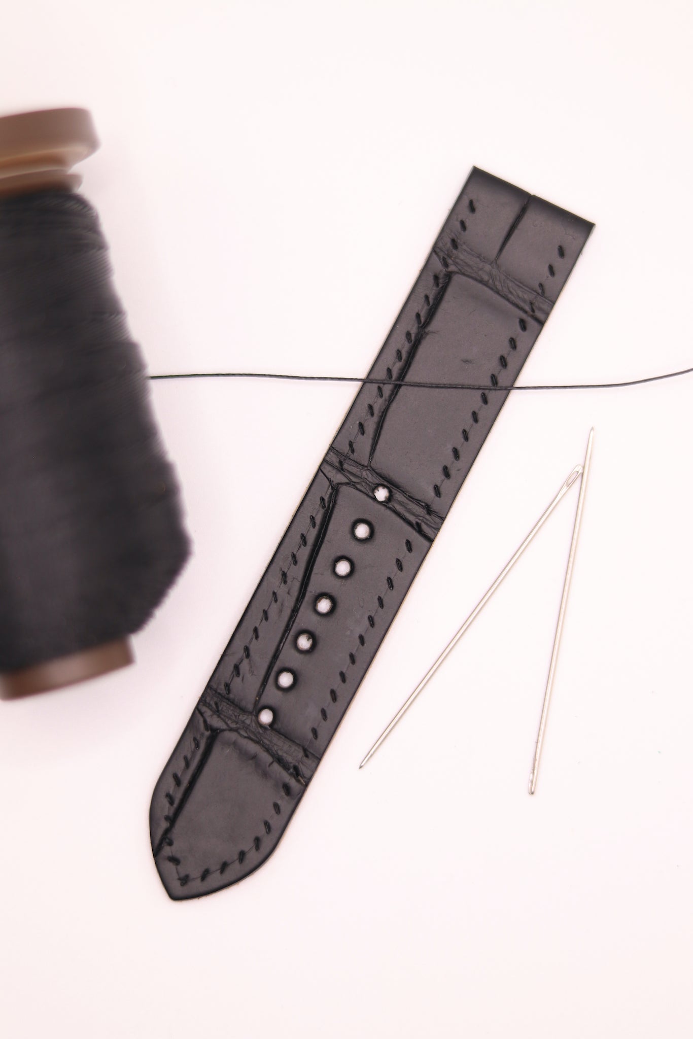 Handmade Crocodile Leather Tail Watch Strap
