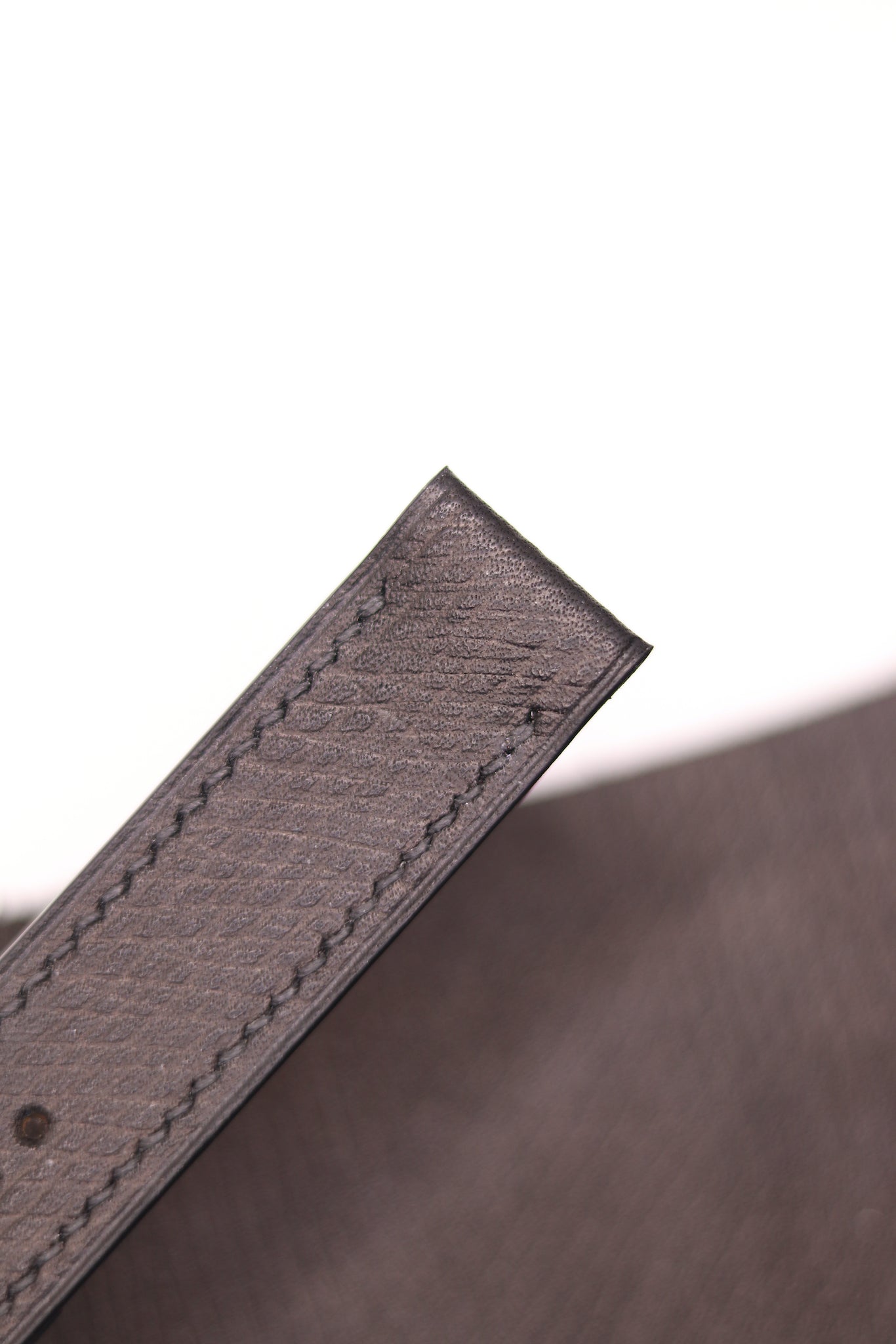 Stitching Detail of JFJ Baker's Black Russian Calf Watch Strap