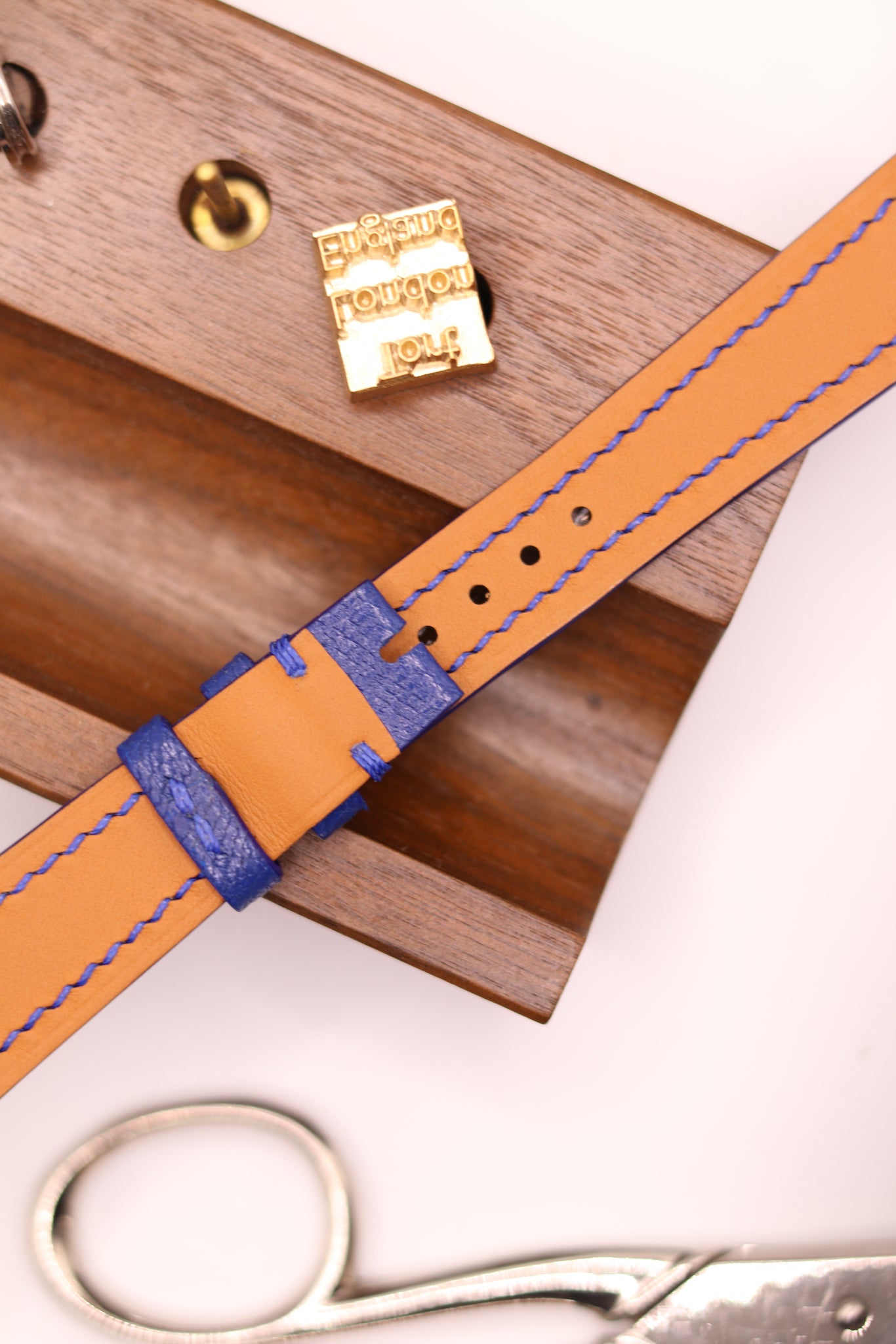 Leuba Louis Geneve Bespoke Leather Blue Chevre Watch Strap