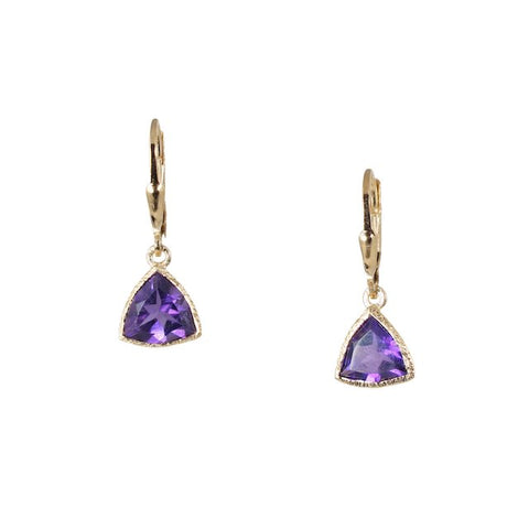 18K VERMEIL TRILLION GEMSTONE EARRINGS