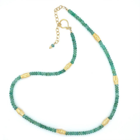 handmade emerald bead necklace