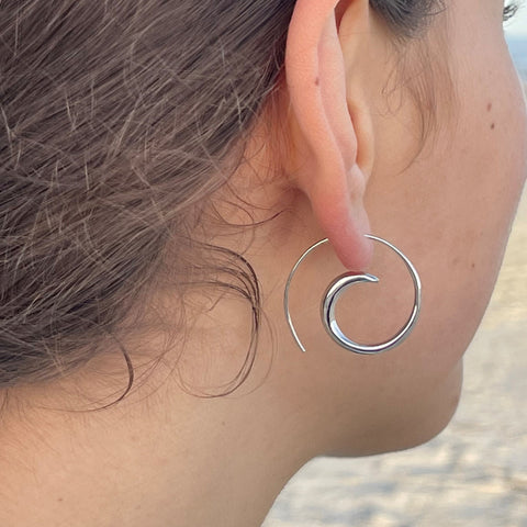 sterling silver swirl earrings