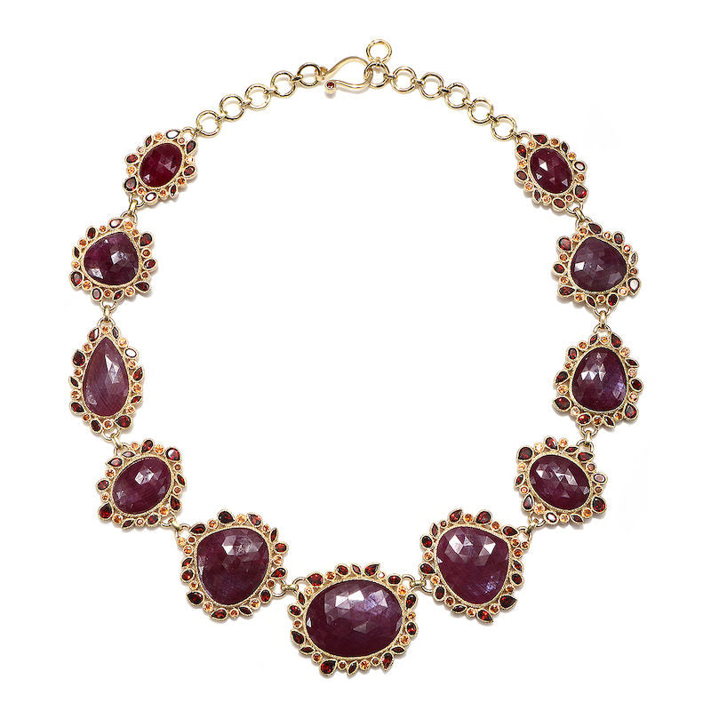 14k Gold Ruby Necklace