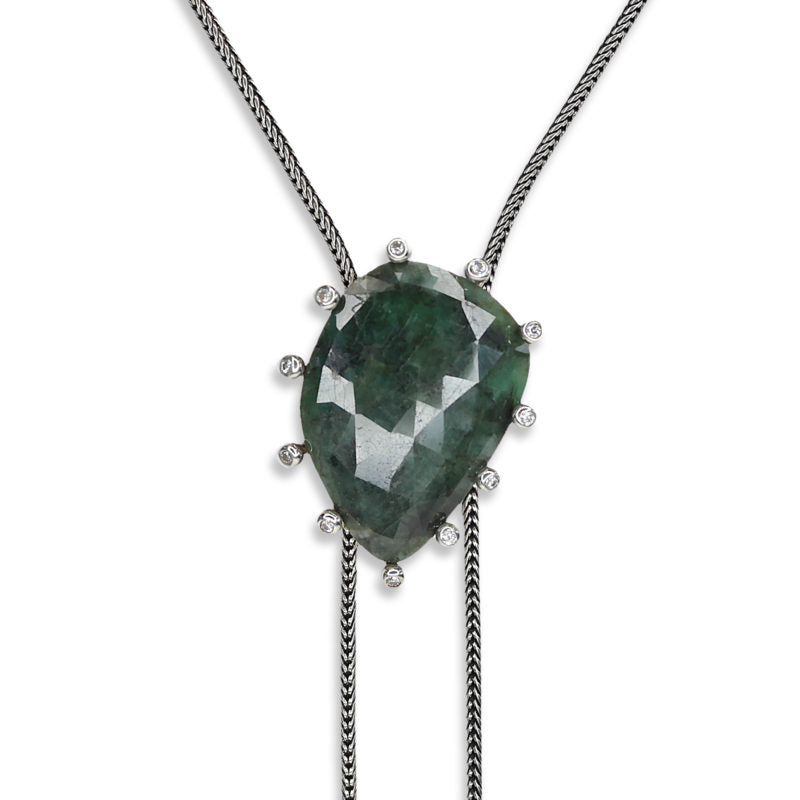 May Birthstone Emerald Slide Necklace