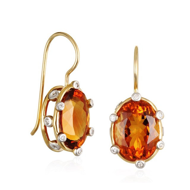 Dangle Trillion Earring Natural Faceted Gold Plated Gemstone Trillion  Shape Earrings Hook Earrings