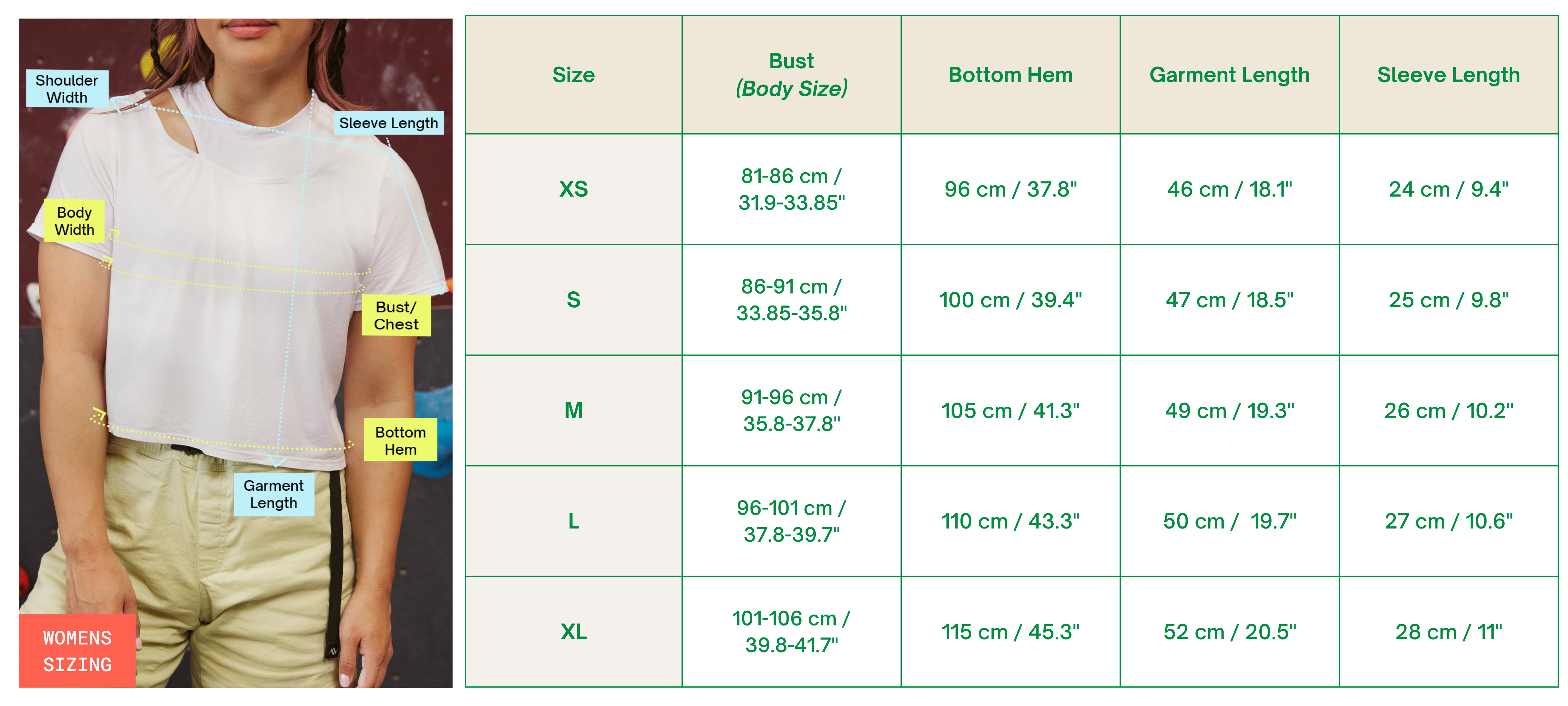 Cut Me Slack Top Size Guide