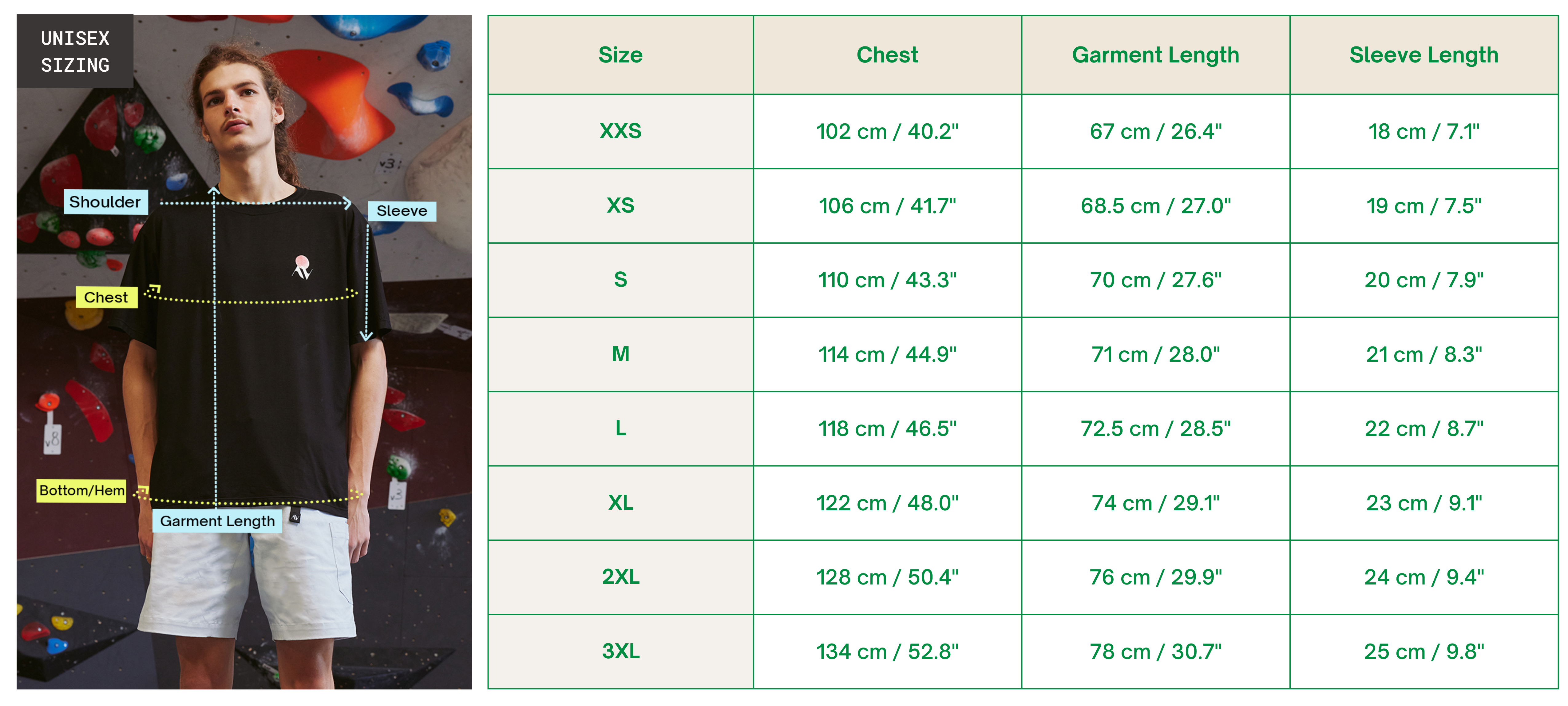 T Shirt Size Guide