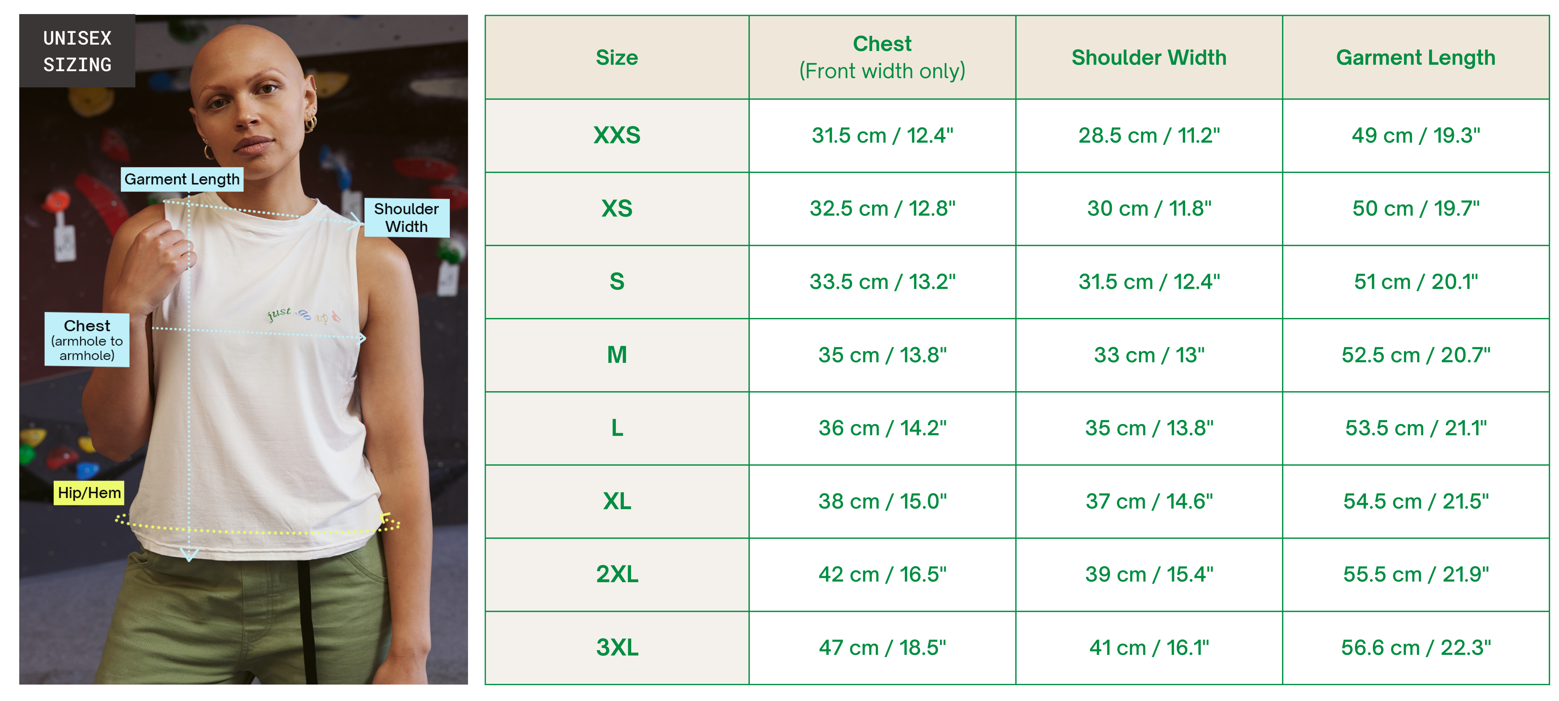 Tank Top Size Guide