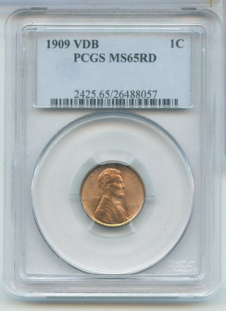 1909 VDB Lincoln Cent PCGS MS65 RD CAC