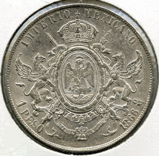 1866-Mo Mexico Silver Coin Un Peso - Emperor Maximilian - B503