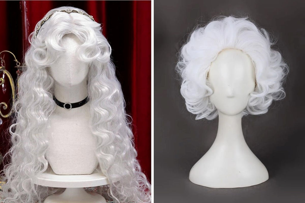 Curly white wig for women