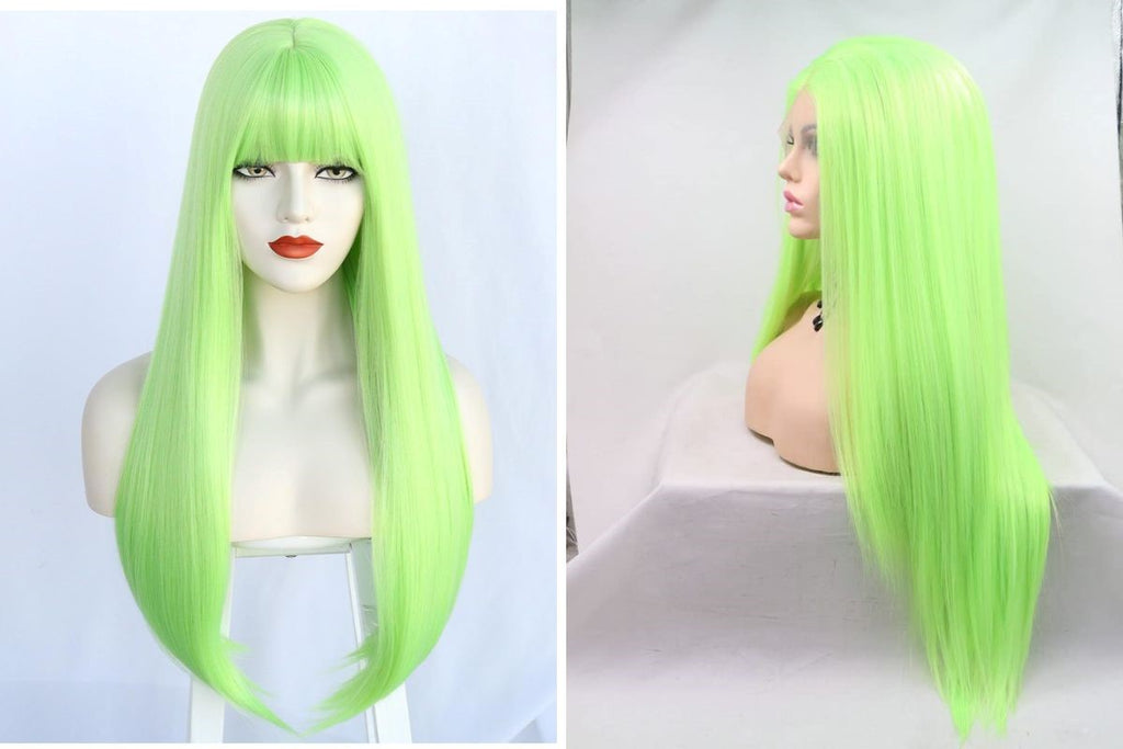 Lime green wig for women