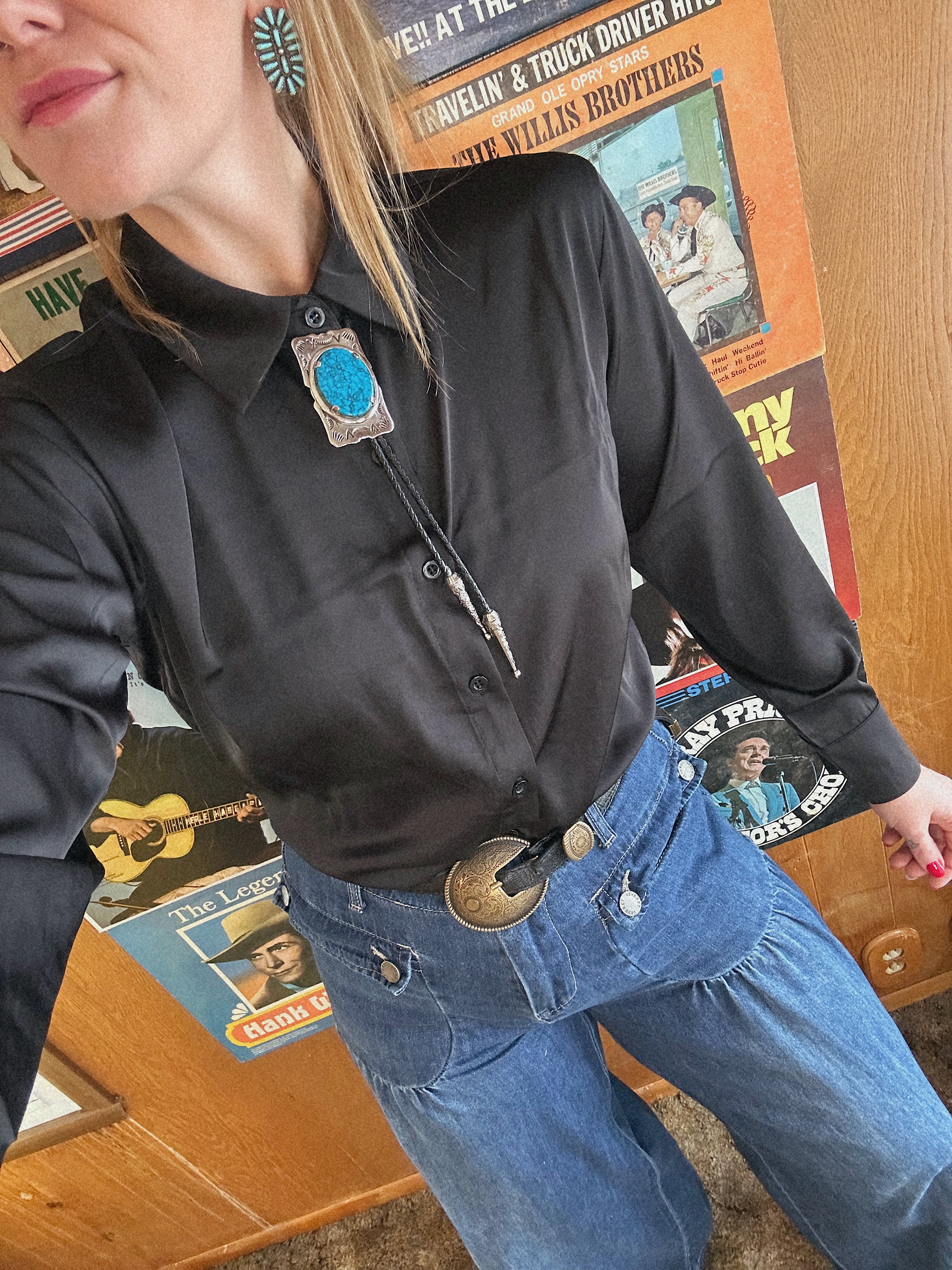 Audrey Satin Button Up