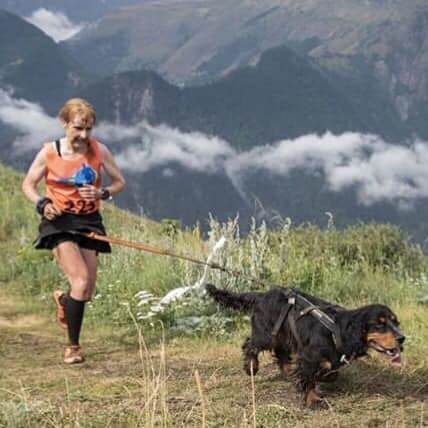 Mandy running with her dog, Max