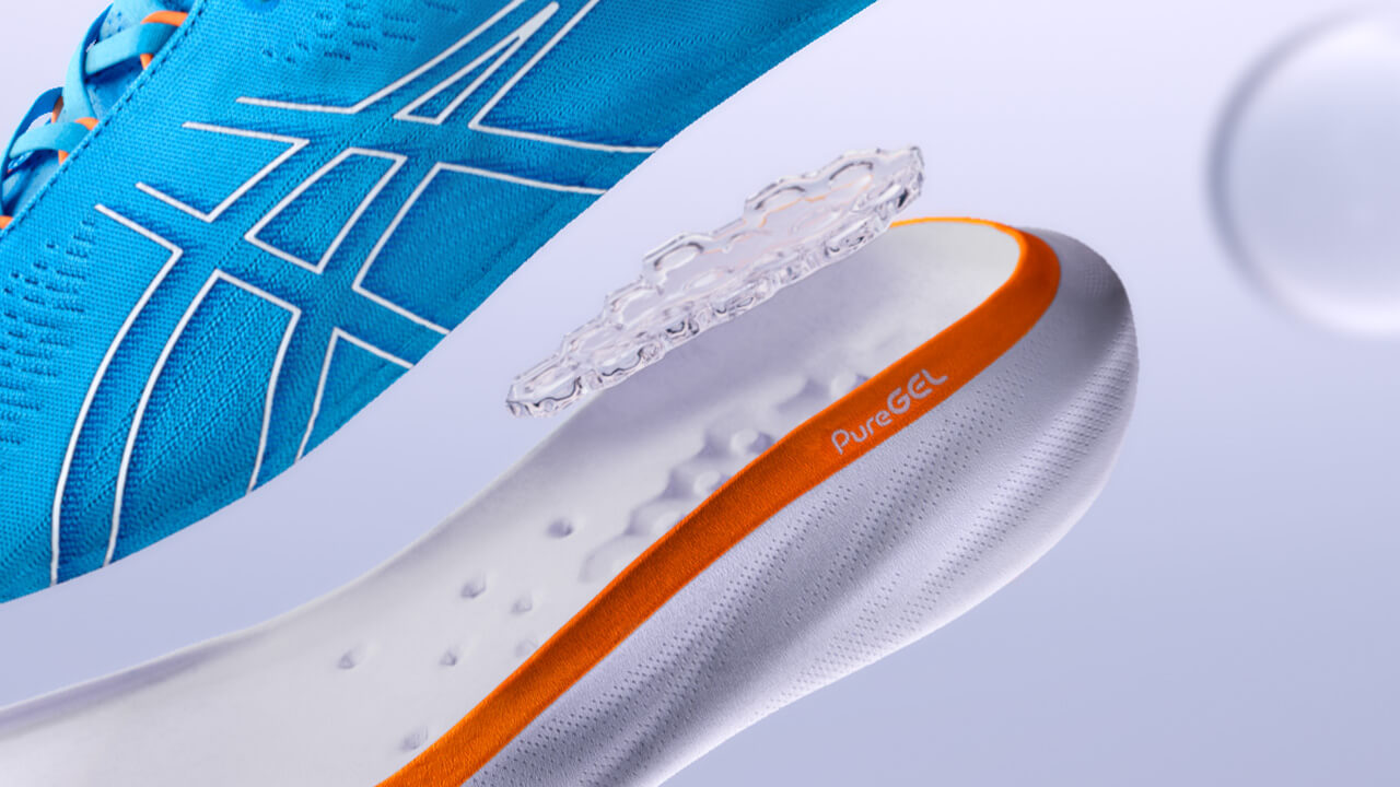 Asics Pure Gel cushioning technology inside the heel of the Asics Gel Nimbus 25 running shoe