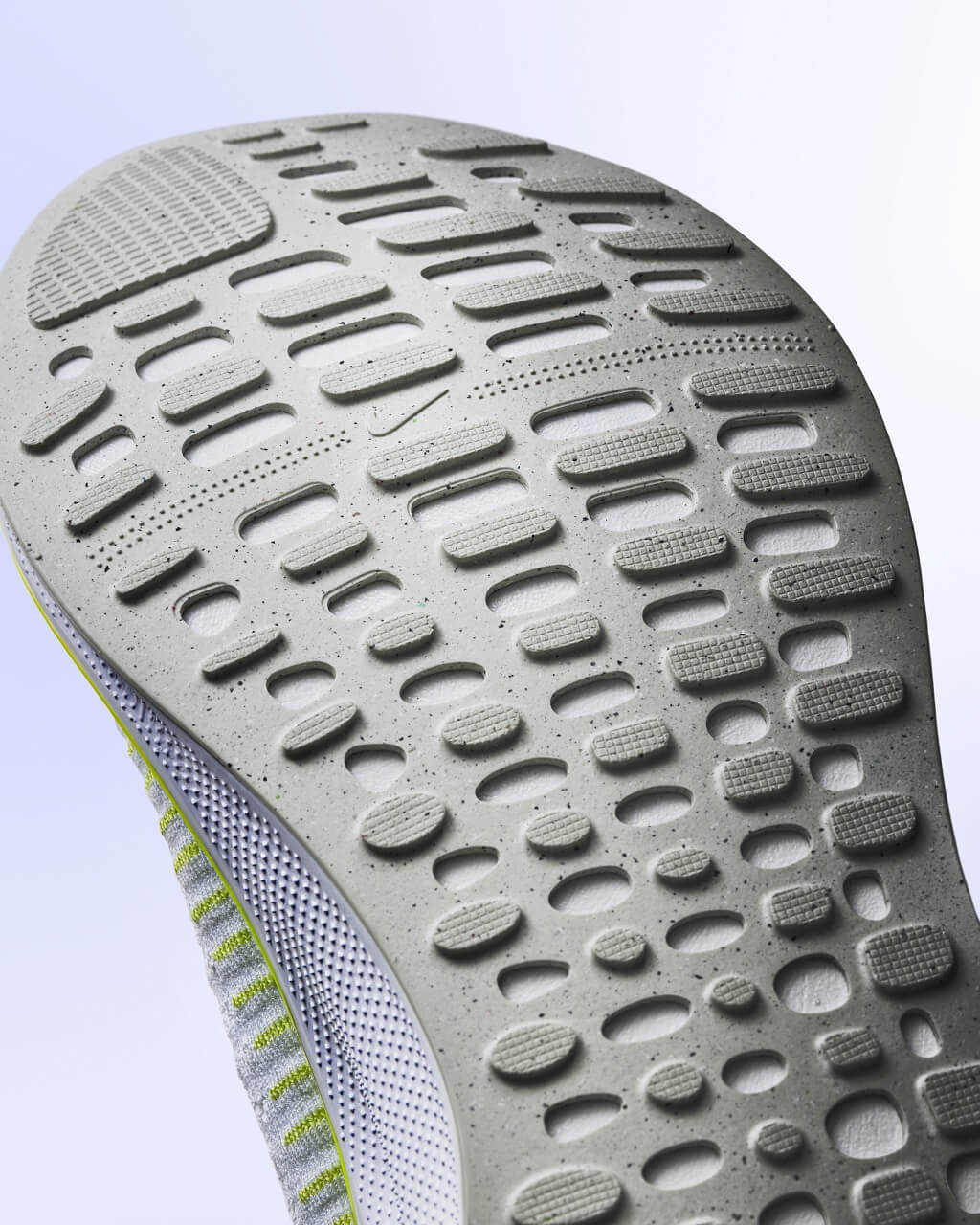 Rubber outsole of a running shoe