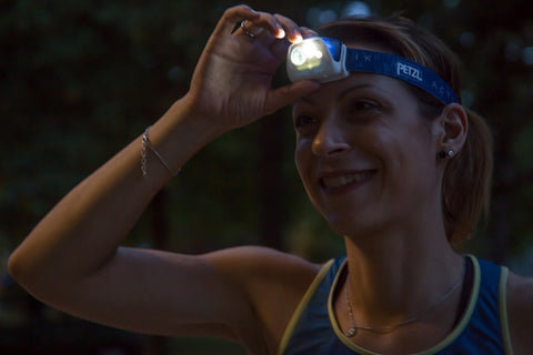 Petzl Head Torch in use