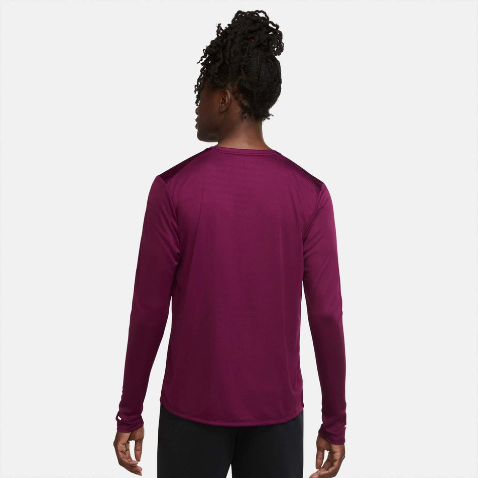 nike running miler long sleeve top in purple