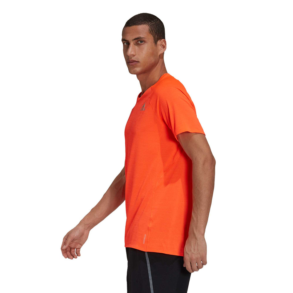 Side view of adidas Adi Runner Tee, Men's Red T-Shirt (6913437008034)