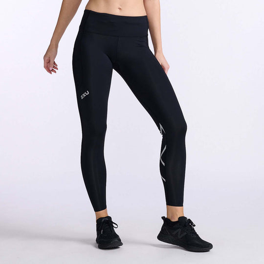  2XU Women's Hyoptik Mid-Rise Thermal Compression Tights,  Black/Silver Reflective, X-Small : Clothing, Shoes & Jewelry