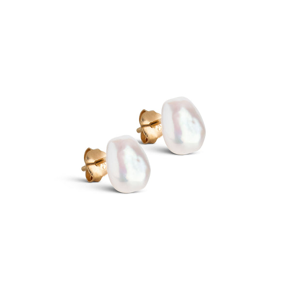 Dahlia asymmetrical Silver Freshwater Pearl drop Earrings – Dagmar Korecki  Jewellery
