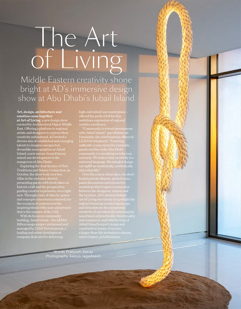 Art of Living featured in Architectural Middle East Print edition January 2023