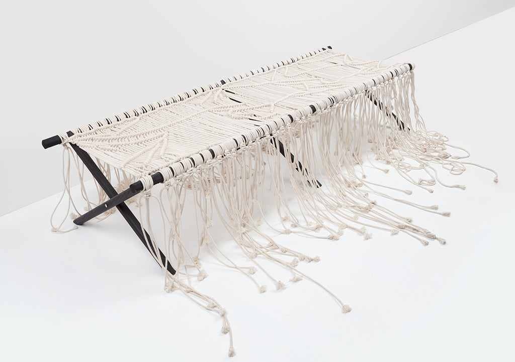 Macramé Day Bed by hettler.tüllmann, hand-knotted by Desiree Bühler (bohazel)