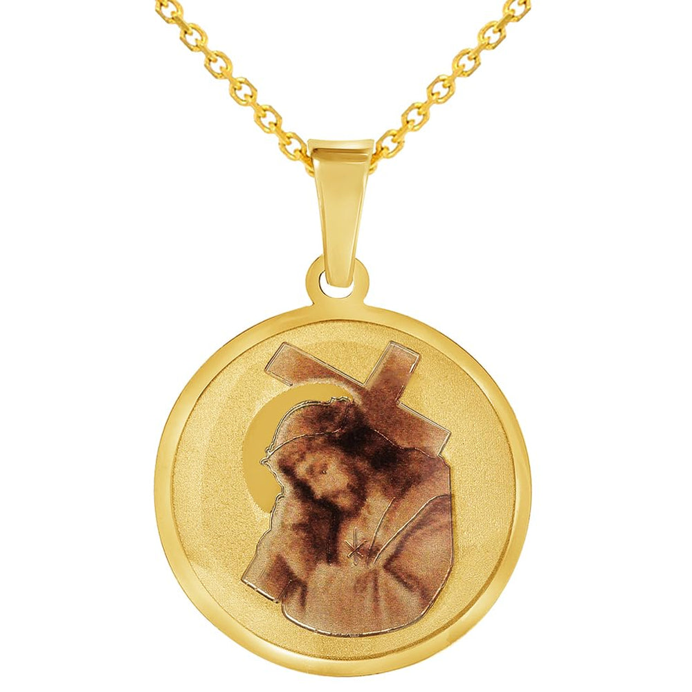 18K Real Gold Jesus Necklace 18” – My Real Gold Jewelry LLC