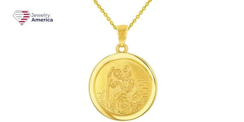 Round Saint Christopher Medal Pendant